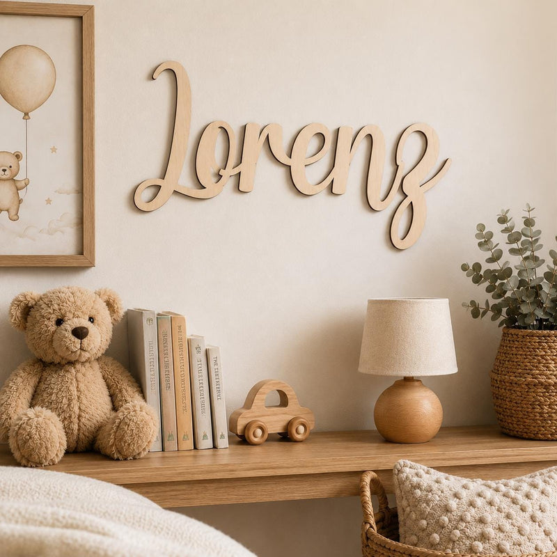 Personalisiertes Namensschild aus Holz – Produktansicht 1